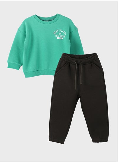 اشتري Crew Neck Printed Baby Boy Sweatshirt and Sweatpants 2-Pack في مصر