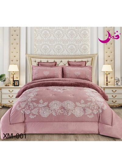 Buy Quilt For Two Persons System Two Sides Velvet Face and Soft Fur Face System 6Pieces Medium Filling and Excellent Quality and Practical Quilt220X240 and Velvet Sheet200X200 in Saudi Arabia