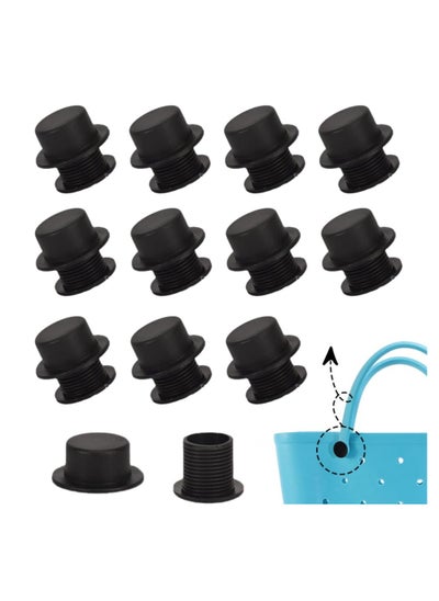 Buy 12 Sets Screw Rivets Replacement for Beach Tote Bag Handles Durable Rubber Buttons Easy Repair Simply Southern Bags Black in UAE