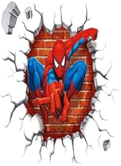 اشتري 3D Spiderman wall stickers for kids rooms decals home decor Kids Wall sticker decoration في مصر