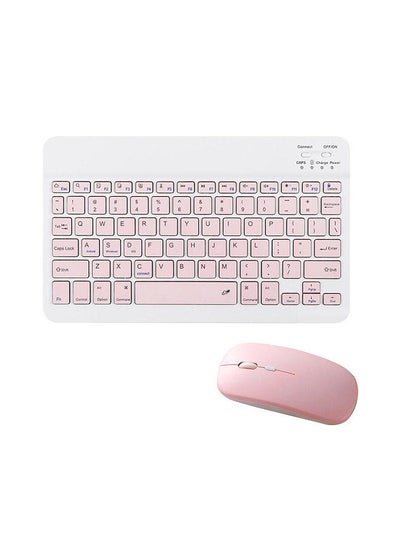 Buy Tablet Wireless Keyboard and Mouse Combo Ultra-slim Design Rechargeable Battery for Smartphone Tablet Compatible with iPhone iPad Computer Support System MASOS iOS Windows in UAE