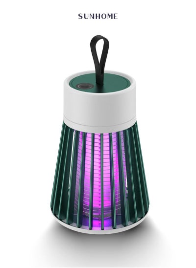 اشتري Portable UV Electric Mosquito Killer Lamp 360° Mosquito Pest Killing Trap Insect Killer 5W BG-002 Green في السعودية