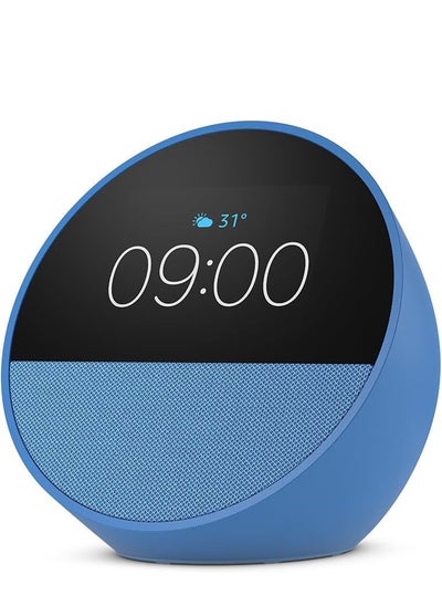 Buy Echo Spot (2024) smart bluetooth speaker with screen, vibrant sound and Alexa | Use your voice to control smart home devices, play music or the Quran, and more (speaks Arabic, English, more). (Ocean Blue) in Egypt