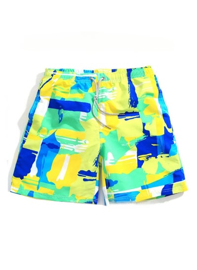 اشتري Sport Loose Breathable Swimming Shorts Yellow في الامارات