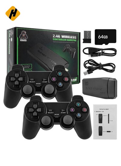 اشتري Wireless HDMI Console High Definition Game ، المدمجة في 10000 الألعاب مع تصميم محرك أقراص فلاش USB المخفي ، وتوصيل وعصا ألعاب الفيديو ، يدعم 9 محاكاة ، 64g في الامارات