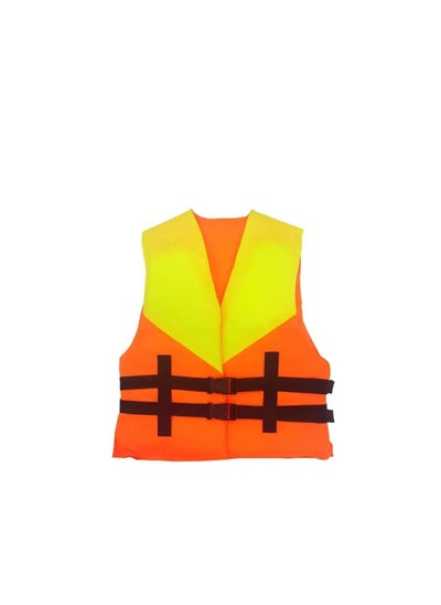 اشتري Dual color polyester life jacket for kids & adults - high visibility reflecting tape swim vest for water safety في الامارات