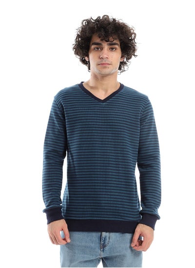 Buy Mens V-Neck Stripped Sweatshirt in Egypt