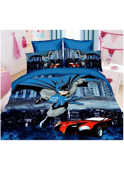 اشتري 3D Printed Warm And Cozy Comforter Set  For Kids Cartoon Themed Duvet Set Bedsheet 120*200 Comforter 160*210- 3 Pcs Set - Batman في الامارات