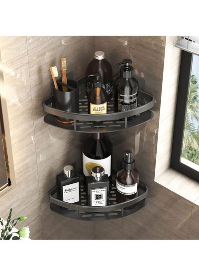 Buy Oasisgalore 2 Pack Bathroom Rack Corner Shower Caddy Wall Mounted Bathroom Shelf Corner Organizer Rack in Saudi Arabia