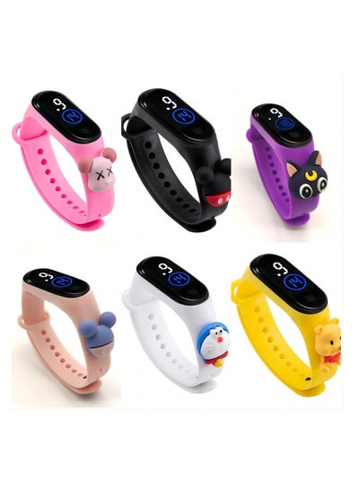 Buy Kids' Water Resistant Silicone Digital Watch 6PCS in Saudi Arabia