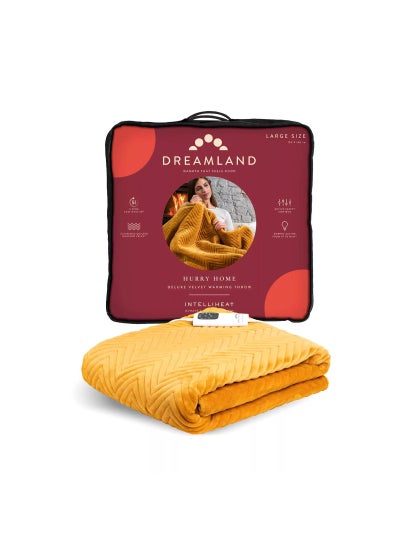 اشتري Dreamland Hurry Home Warming Throw - Mustard 160X120 في الامارات