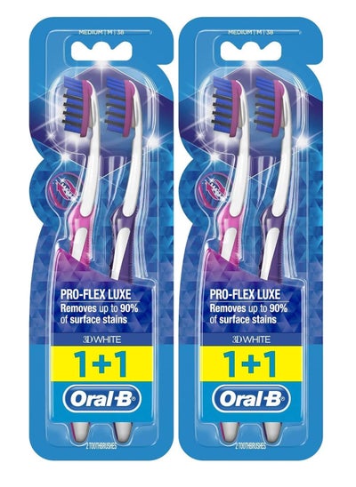 Buy Pack Of 2 Oral-B Pro Flex Luxe Medium 1+1 Multicolor Toothbrush in Saudi Arabia