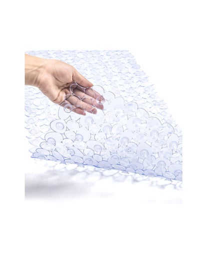 Buy Bath Tub and Shower Mats, Non-Slip Pebble Bath Mat, 35 x 16 Inches Machine Washable Bathtub Mat with Drain Holes, Suction Cups for Bathroom (Clear) in UAE