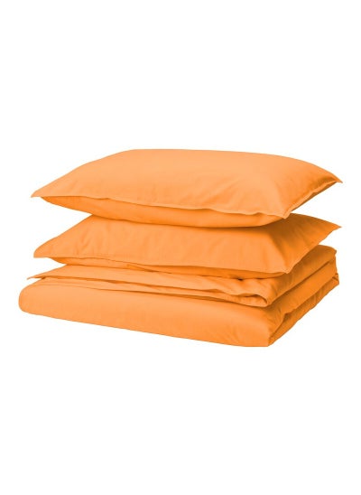 Buy Duvet Cover And 2 Pillowcases Orange 240x220/50x80 Cm in Saudi Arabia