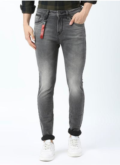 Buy Mid Rise Skinny Fit Jeans with Pocket Detail in Saudi Arabia