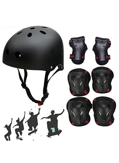Buy Kids Helmet Pad Set, Adjustable Kids Bike Skateboard Accessories Helmet Knee and Elbow Pads Wrist Guards, Protective Gear Set for Girls Boys Bicycle Bike Roller Scooter Sport in Saudi Arabia