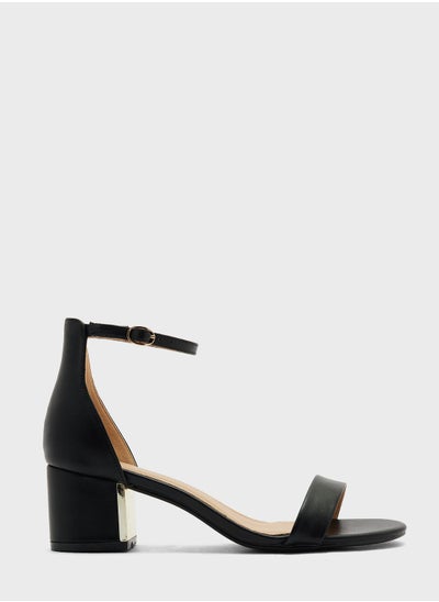 Buy Mid Block Heel Ankle Strap Sandal in UAE