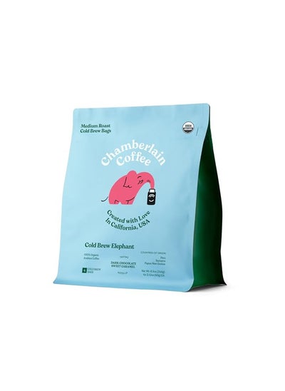 Buy Chamberlain Coffee Elephant Cold Brew Bags - XL Cold Brew Bags - Premeasured, Ready to Brew, Cold Brew Coffee Packs - Contains 4 XL Cold Brew Bags, Makes 4 Cups of Coffee Per Bag in UAE