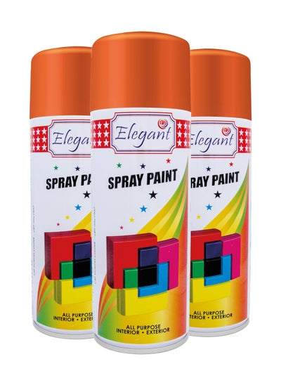 Buy 3 Piece Spray Paint Set Orange 400ml in UAE