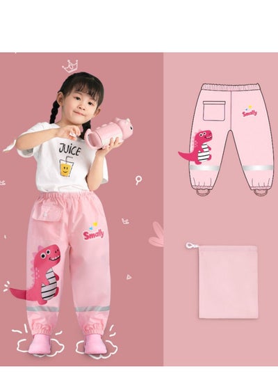 اشتري Children's Rain Pants Waterproof Trousers Boys And Girls Baby Cartoon Pink في السعودية