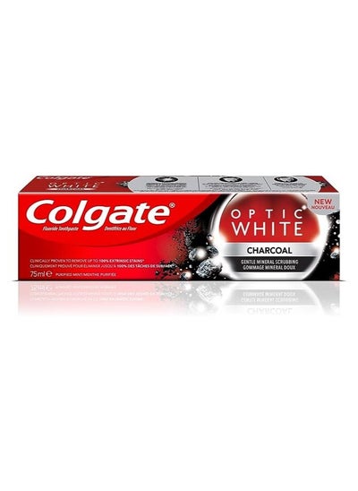 Buy Colgate Optic White Charcoal Whitening Toothpaste 75ml in UAE