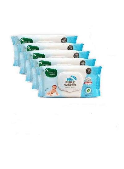 Buy 98% Water Based Scented Wipes I Plant Derived Fabric I Mild Scented I 80 Pcs Pack Pack Of 5 in UAE