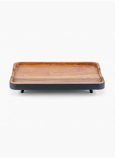 اشتري Wooden Tray Black and Natural في الامارات