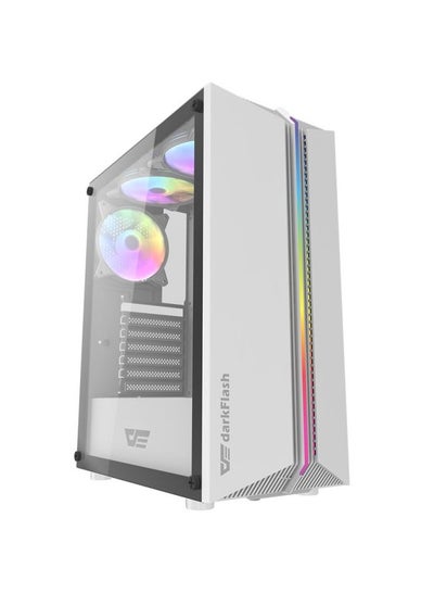 Buy darkFlash DK151 Tempered Glass ATX Case 3 Static Fans, 7 Expansion Slots.ATX/M-ATX/ITX Motherboards VGA Length 290mm. 120mm*3/1/2 and USB3.0 * 1/USB2.0 * 2/HD Audio - WHITE in UAE