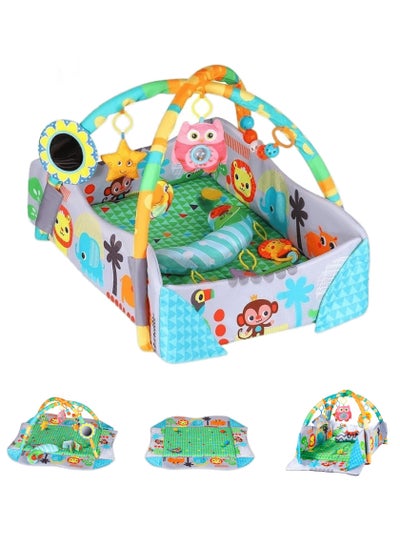 اشتري Baby Play Mat & Gym for Infants Boys & Girls - Tummy Time Baby Activity Center & Entertainer with Hanging Toys - Soft Playpen with Balls - Foldable Play Gym - Baby Essential Stuff for Newborn في الامارات