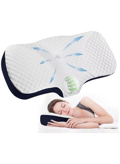 Buy Memory Foam Cervical Pillow, Contour Pillows for Neck&Shoulder Pain, Ergonomic Orthopedic Neck Support Pillow for Side Sleeper, Back, Stomach Sleeper with Washable Pillowcase in Saudi Arabia