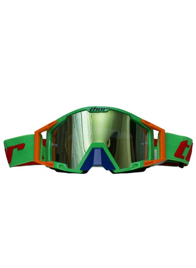 Buy Motorcross MX Off Road Dirt Bike Helmet Goggle for Riding and Ski Sports with Green Frame, 1 Piece in UAE