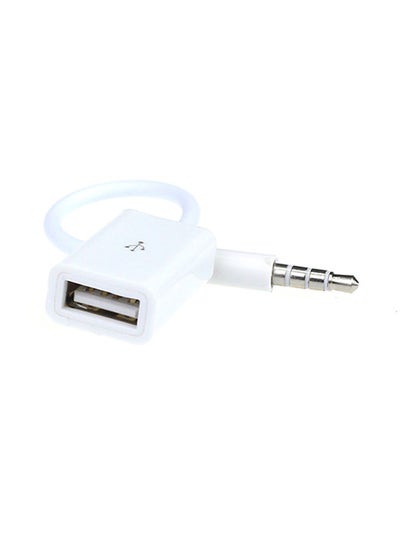 Buy Immunity 3.5mm AUX Auxiliary Audio Jack Into The USB Converter Cable White in UAE