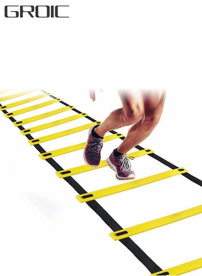 اشتري 13 Rung 7M Length Agility Ladder Speed Ladder Training Ladder for Soccer, Speed, Balance, Football Fitness Feet Training Carry Bag Agility Training Equipment في الامارات