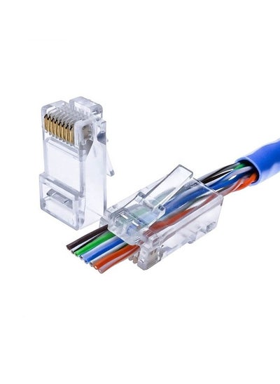 اشتري حزمة مكونة من 100 محول RJ-45 شفاف في السعودية