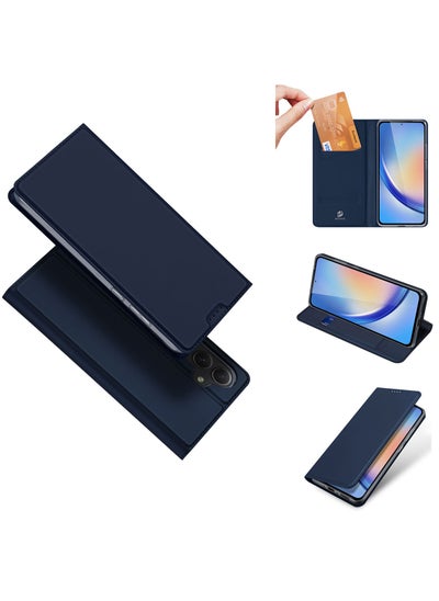 Buy Protective Case For Samsung Galaxy A35 5G Filp Phone Cover with Card Slot Blue in Saudi Arabia