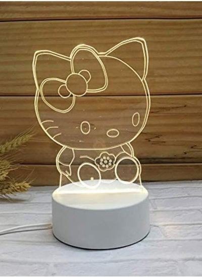 اشتري Kitty Creative Night Light 3D Acrylic Bedroom Small Decorative 3D Lamp Night Lights For Home Decoration في الامارات