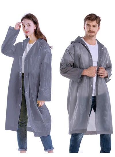 Buy 2 Pack Rain Ponchos for Adults Reusable Raincoats for Women Men Emergency Rain Jacket with Hood for Outdoor in Saudi Arabia