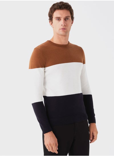 اشتري Colourblock Knitted Sweater في السعودية