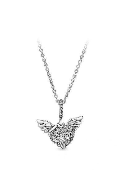 Buy Pandora Jewelry Women's Sparkling Cubic Zirconia Heart Necklace 398505C01-45 in UAE