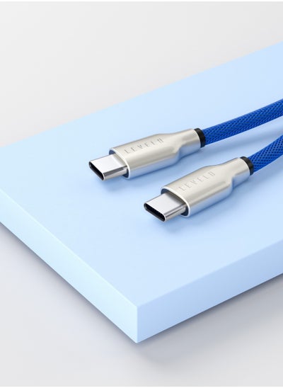 اشتري ليفيلو – كابل بوليستر مضفر USB-C إلى USB-C بطول 1.1 متر – أزرق غامق في الامارات