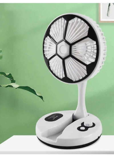 Buy Desktop Fan Foldable Fan With LED Light Type-C Charging Folding Fan Portable Cooler Fan Low Noise Air Cooling Fan For Home Desk And Office in UAE