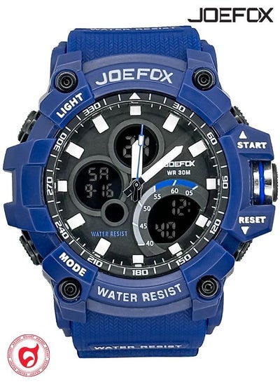 Buy Multi Function Men's Watch Waterproof Outdoor Sports Analog Digital Wrist Watch Large Face Dual Dial Time and Stopwatch Alarm LED Wristwatch Big Wrist for Men with Alarm Blue in UAE