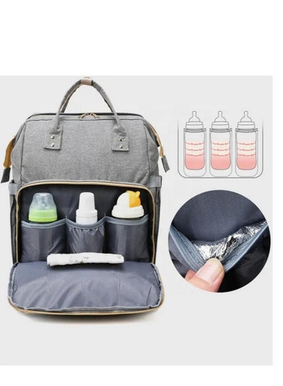 Buy Diaper Bag Backpack with Changing Station,Waterproof Multi-Function Travel Portable Mommy Bag,Grey in Saudi Arabia