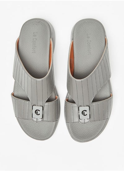 Buy Men Textured Slip-On Sandals in UAE