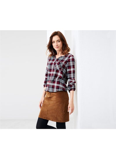 Buy Women Corduroy Skirt, Cognac in UAE