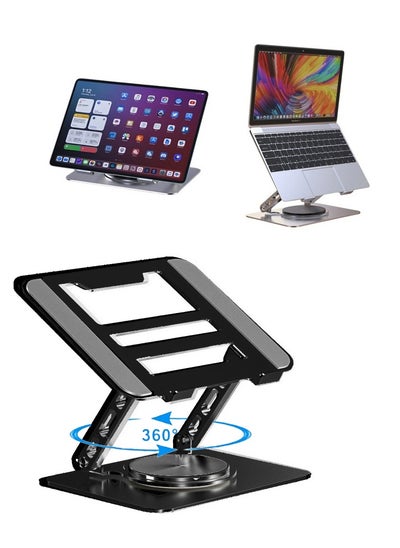 اشتري Laptop Stand for Desk with 360° Rotating Base, Multi-Angle Adjustable Laptop Stands, Foldable Laptop Riser Compatible with 10 to 15.6 Inches PC Computer في السعودية