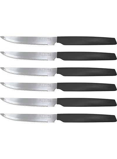 Buy STEAK KNIVES, SET 6PCS BLACK HANDLE in Egypt