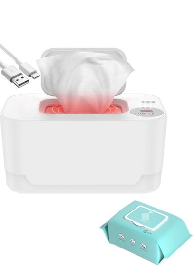 Buy Baby Wipe Warmer, Thermostat Baby Wipe Heater, 40-55°C Adjustable Baby Wipes Dispenser Warmer, Wet Wipes Warmer Prevent Dry, USB Baby Wipe Warmer for Car Home Baby Nursery+A Pack Of Baby Wipes in Saudi Arabia