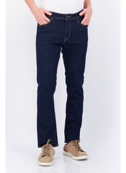 اشتري Men Regular Fit Dark Wash Stretchable Denim, Navy في السعودية