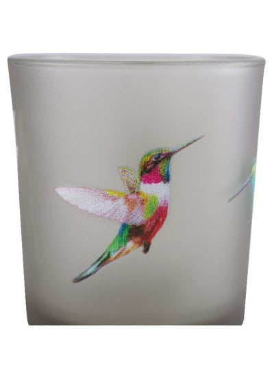 Buy Humming Bird Glass Candle Holder Dia7.3X8Cm- Multicolor in UAE